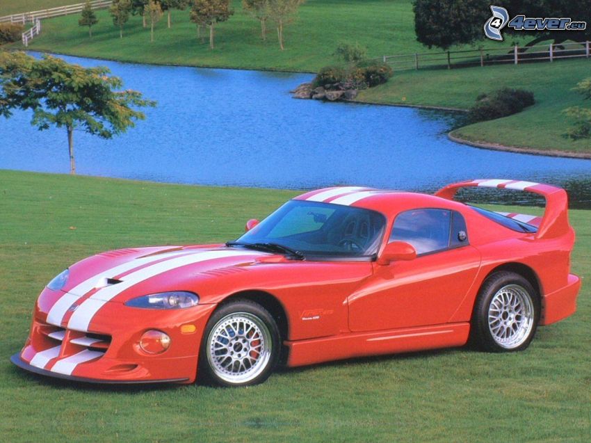 Dodge Viper, 1997, césped