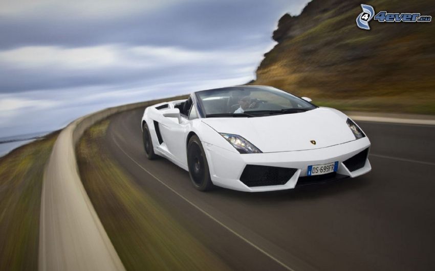 Lamborghini Gallardo Spyder, descapotable, acelerar, camino