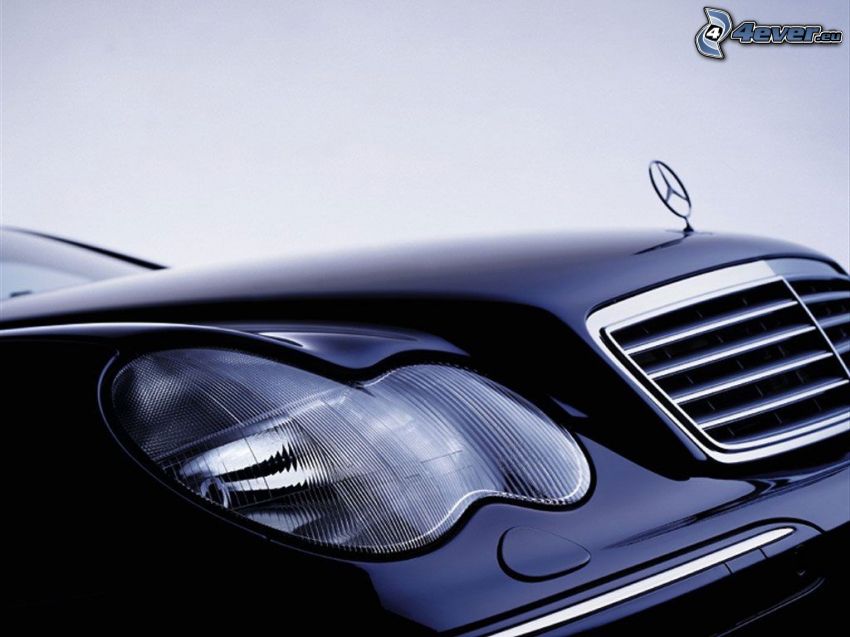 Mercedes, reflector, delantera de coche