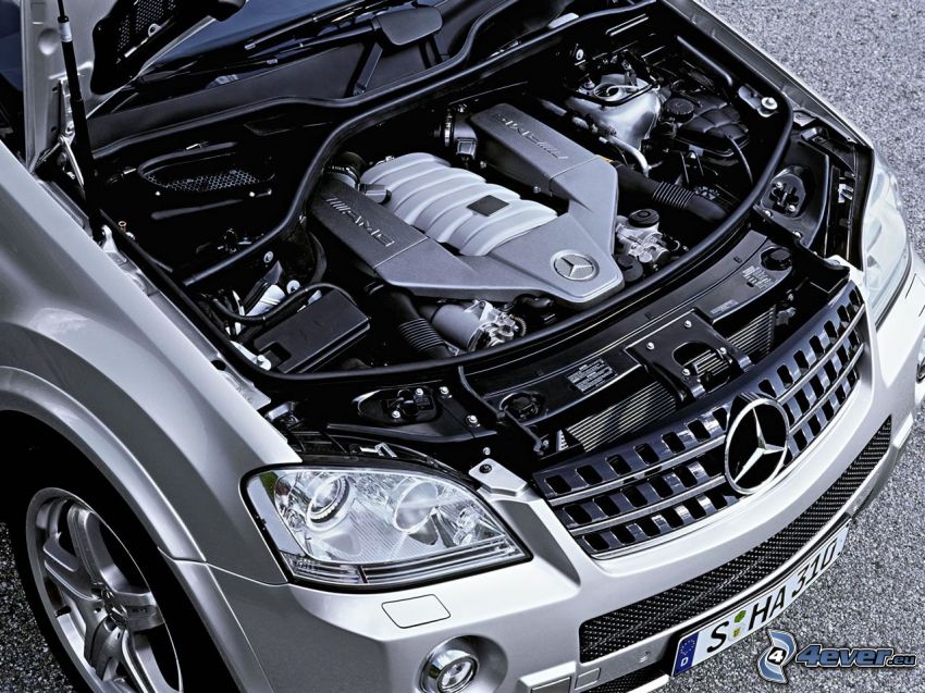 Mercedes-Benz ML63 AMG, motor, SUV, delantera de coche