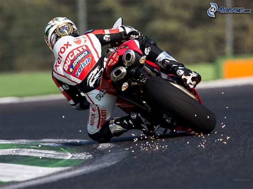Ducati 1198S Corse, motociclista, carreras, carreras en circuito, curva