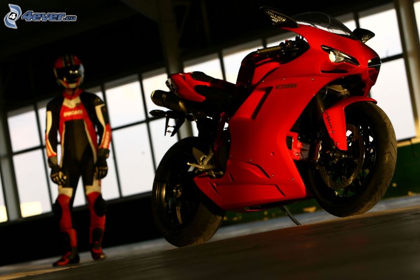 Ducati 1198S Corse, motociclista