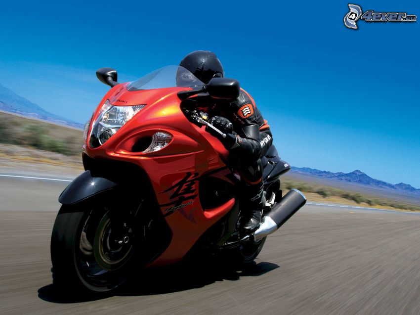 Suzuki Hayabusa, motociclista, acelerar
