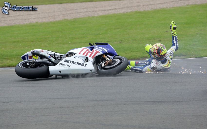 Yamaha, motocicleta, Valentino Rossi, accidente