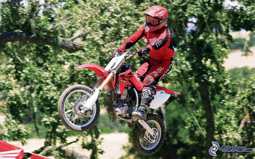 motocross, salto en moto