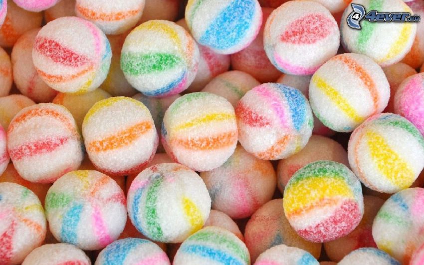 caramelos de colores, bolas