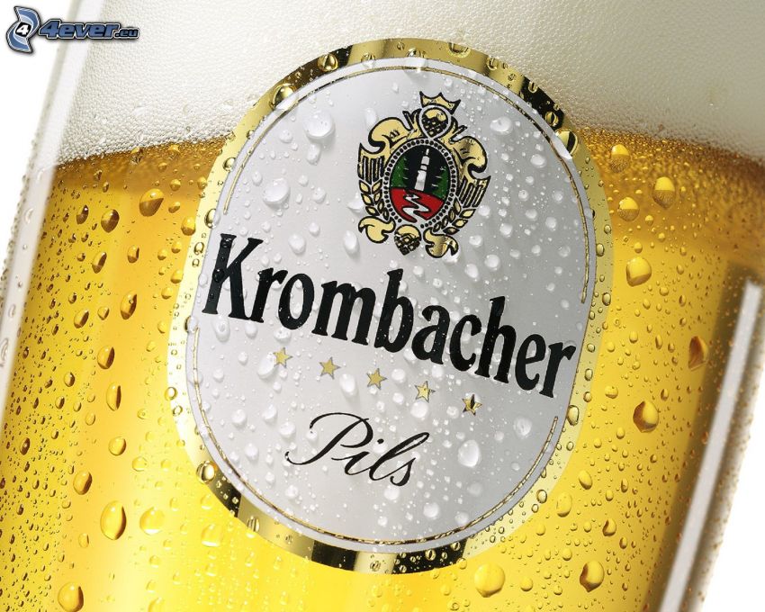 Krombacher, vaso de cerveza