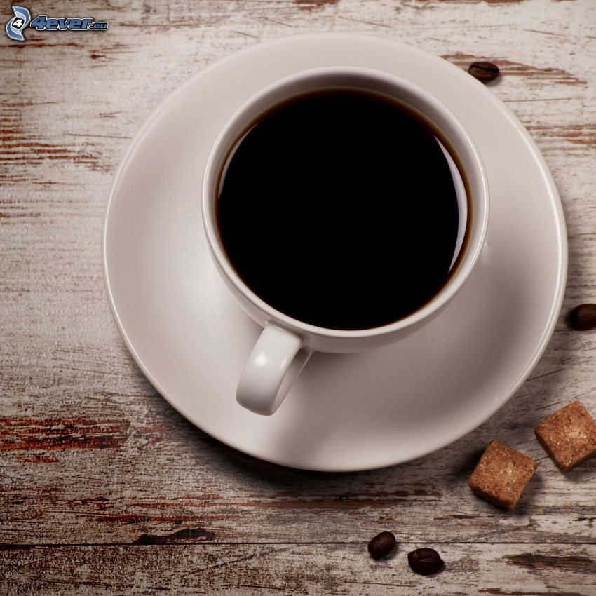 taza de café, azúcar moreno integral