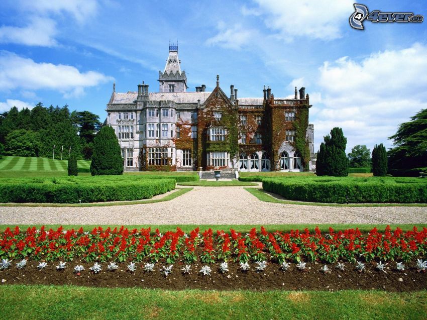 Adare Manor, palacio, flores