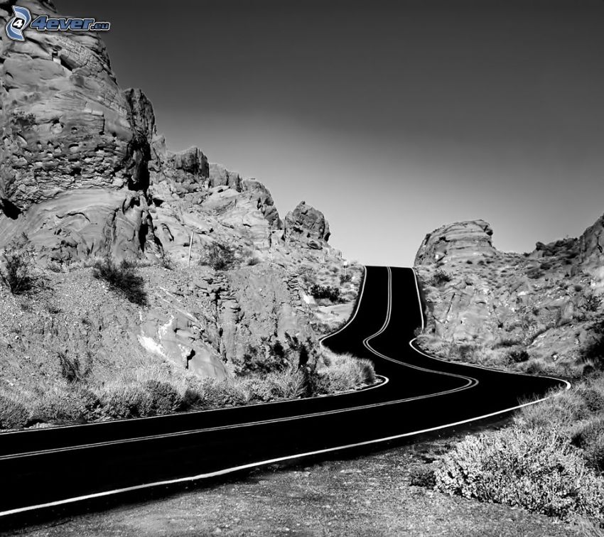 camino, rocas, USA