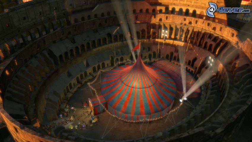 circo, luces, anfiteatro