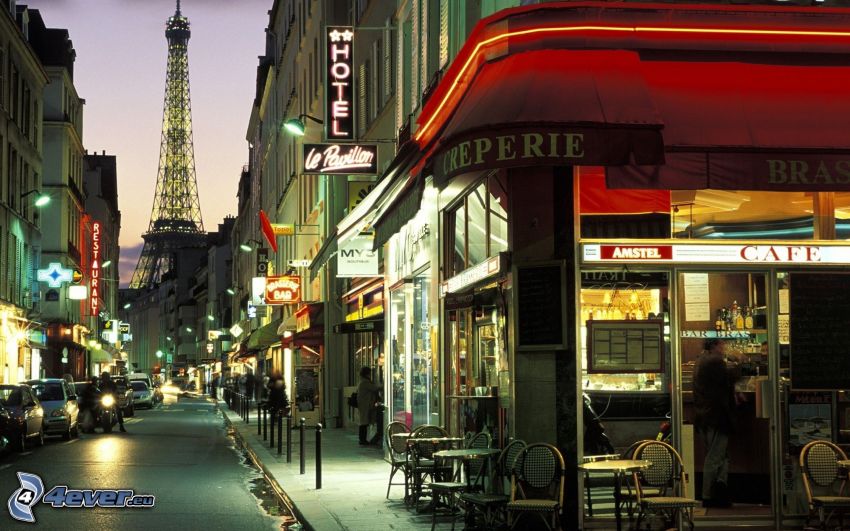 calle, París, Torre Eiffel