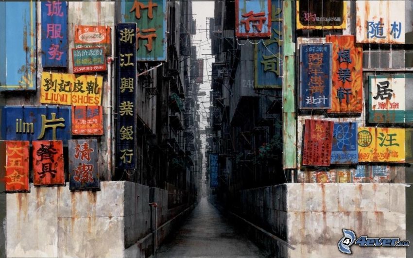 callejón oscuro, China