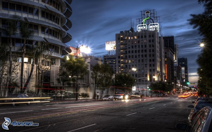 Los Angeles, camino, calle, HDR