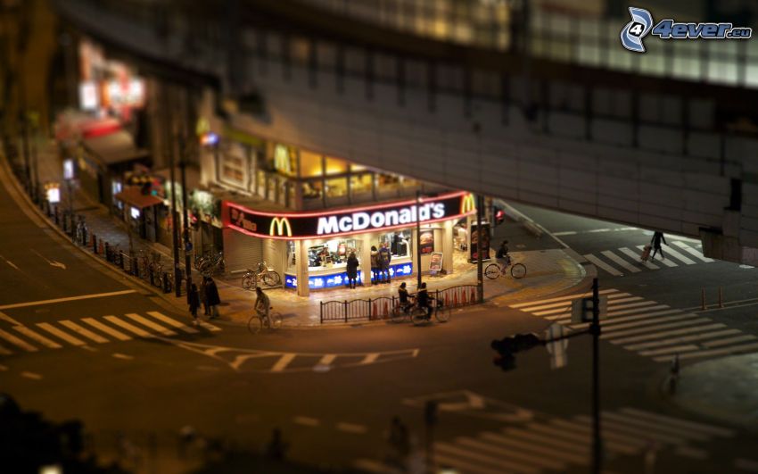 McDonald's, cruce, diorama