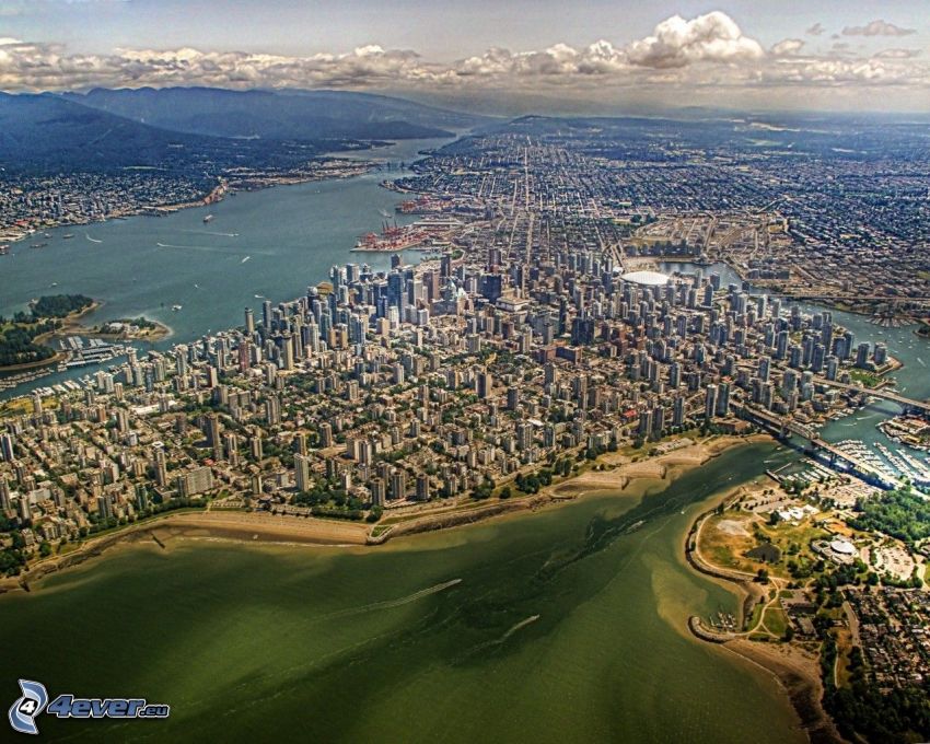 Vancouver, Canadá, ciudad, vista aérea