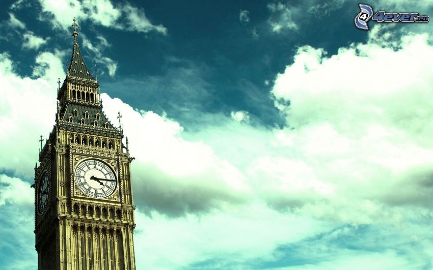 Big Ben, Londres, Inglaterra, nubes