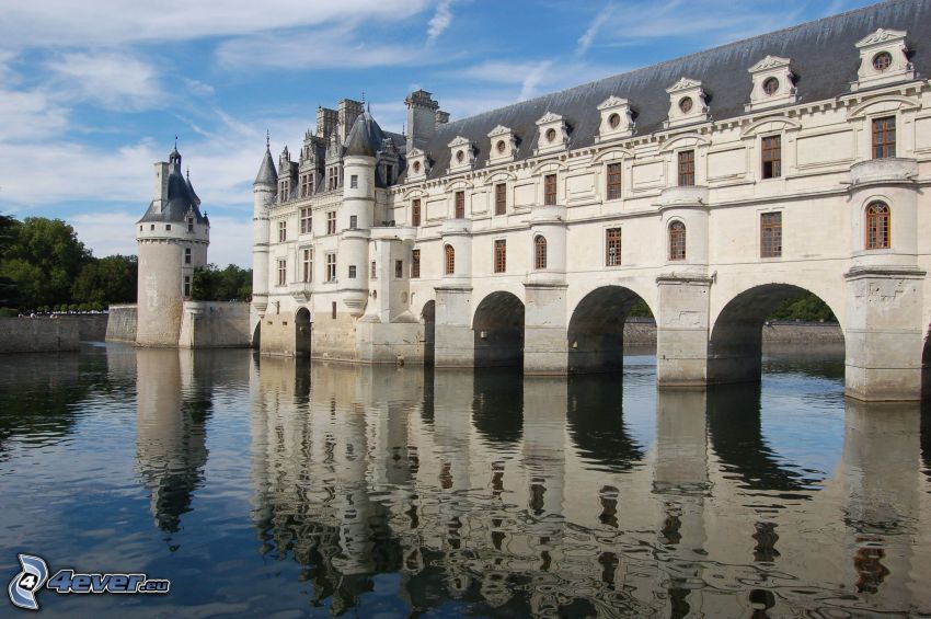 Château de Chenonceau, río, reflejo