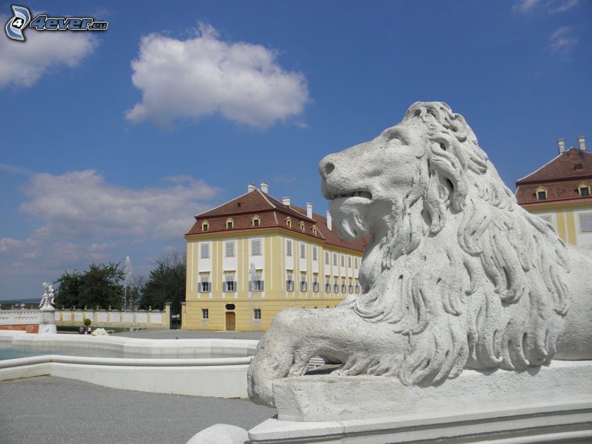 estatua de león, palacio