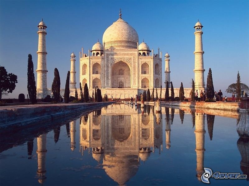 Taj Mahal, agua, parque