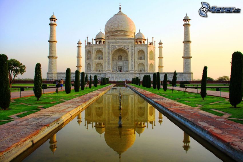 Taj Mahal, agua, parque