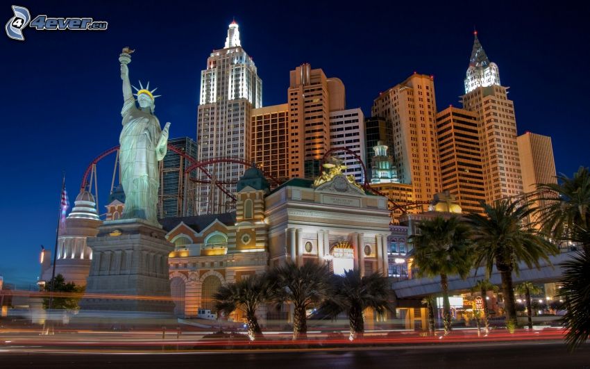Las Vegas, Estatua de la Libertad, atardecer