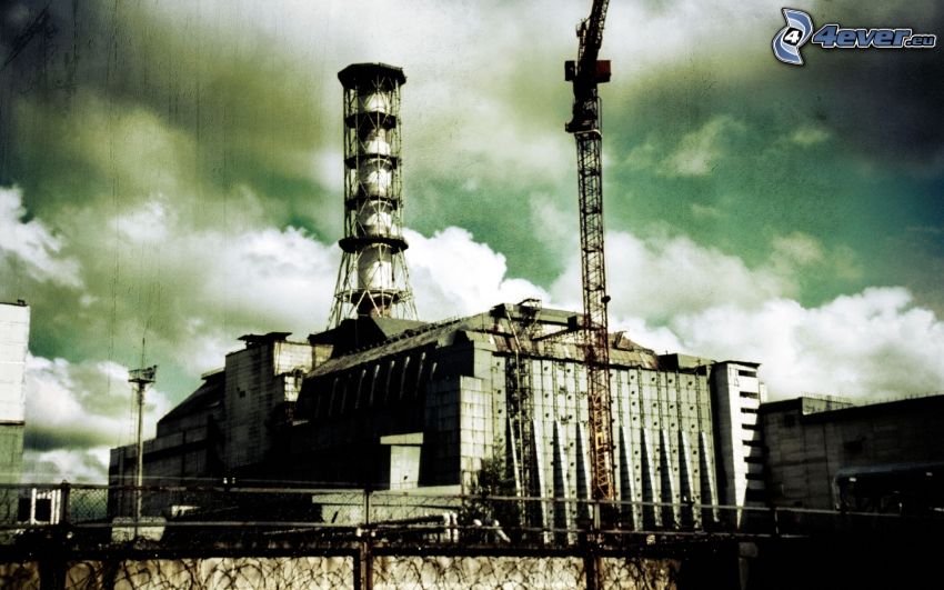 planta de energía nuclear, Chernobyl, nubes