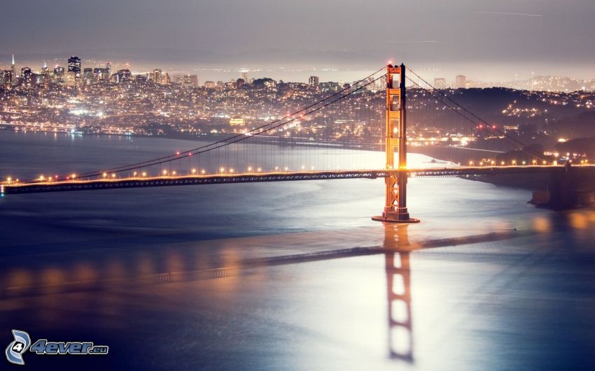 Golden Gate, San Francisco, ciudad de noche