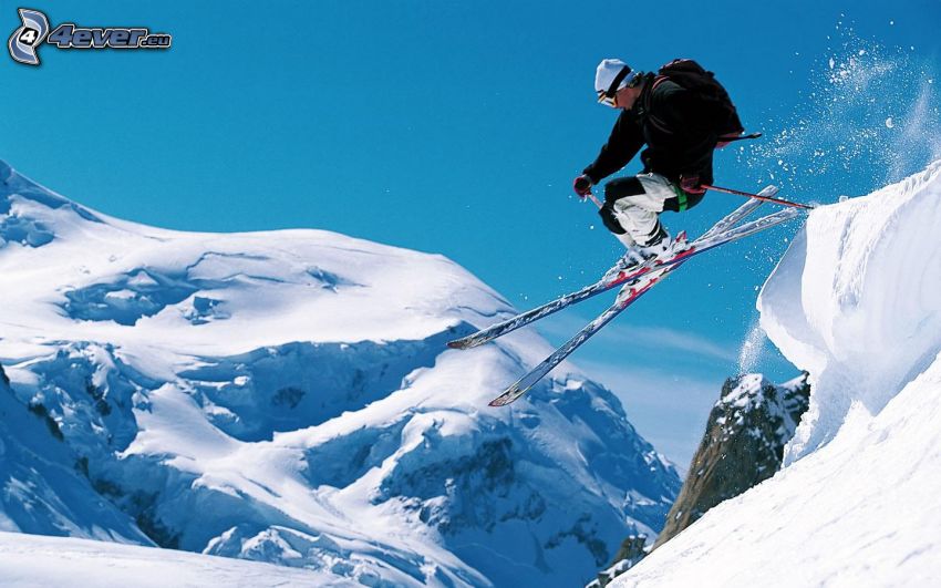 esquí extremo, salto con esquís, nieve