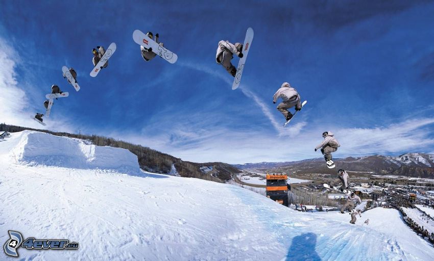 salto en tabla de snowboard