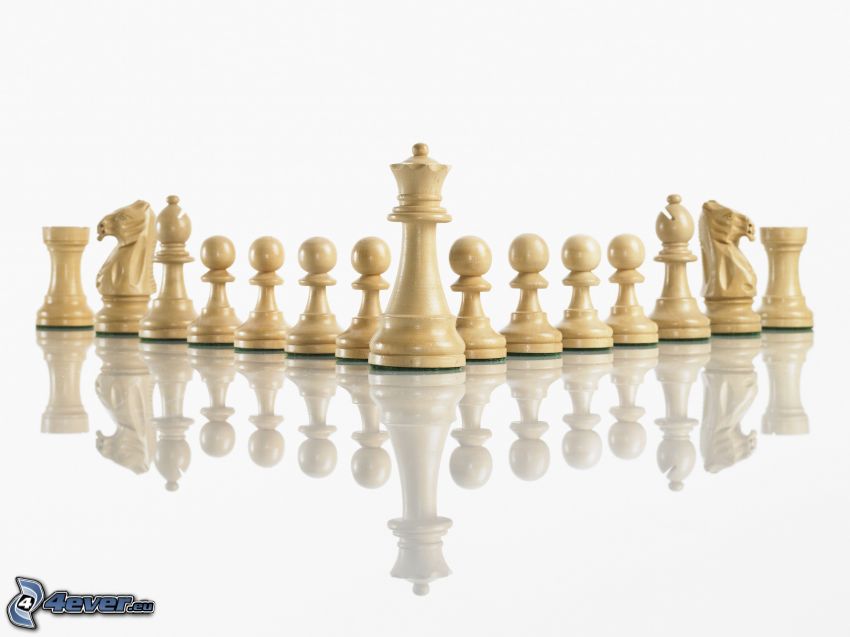 piezas de ajedrez, reflejo