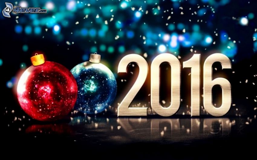 happy new year, 2016, bolas de navidad