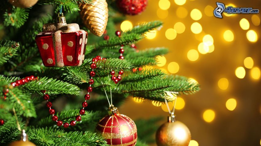 árbol de Navidad, bolas de navidad