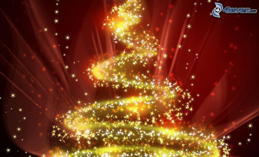 luces, árbol de Navidad