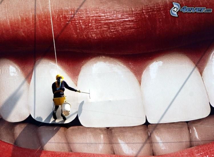 dientes blancos, obrero