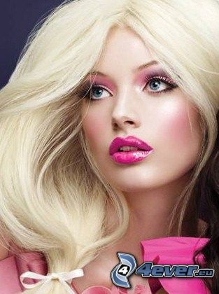 Barbie, modelo, rubia, color rosa