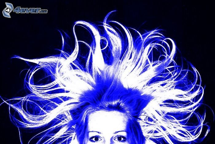 cabello azul
