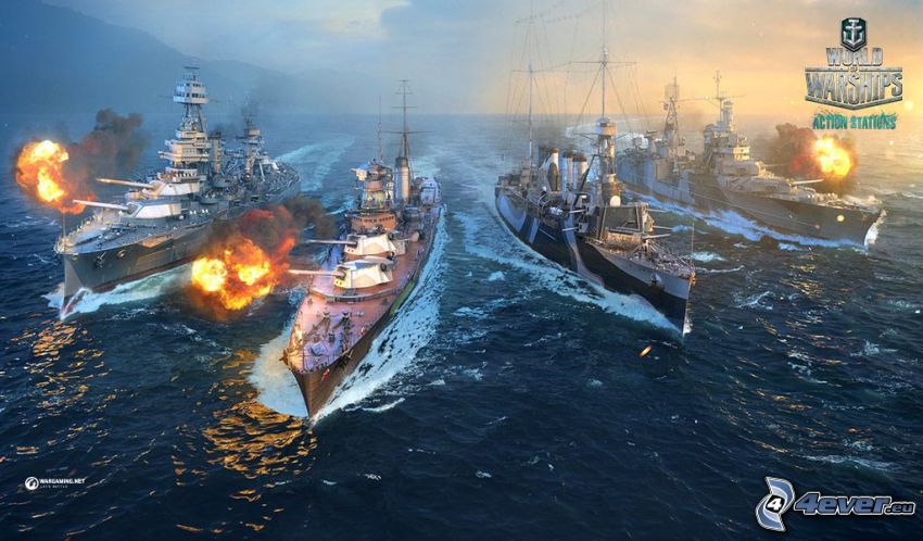 World of Warships, naves, disparo