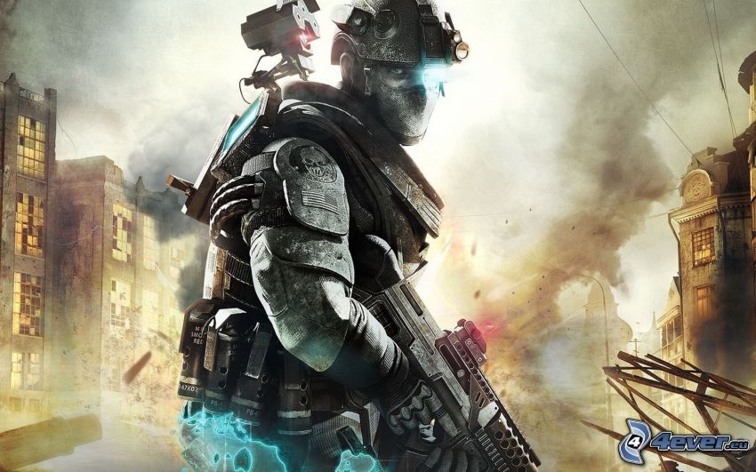 Ghost Recon: Future Soldier, soldado con una pistola