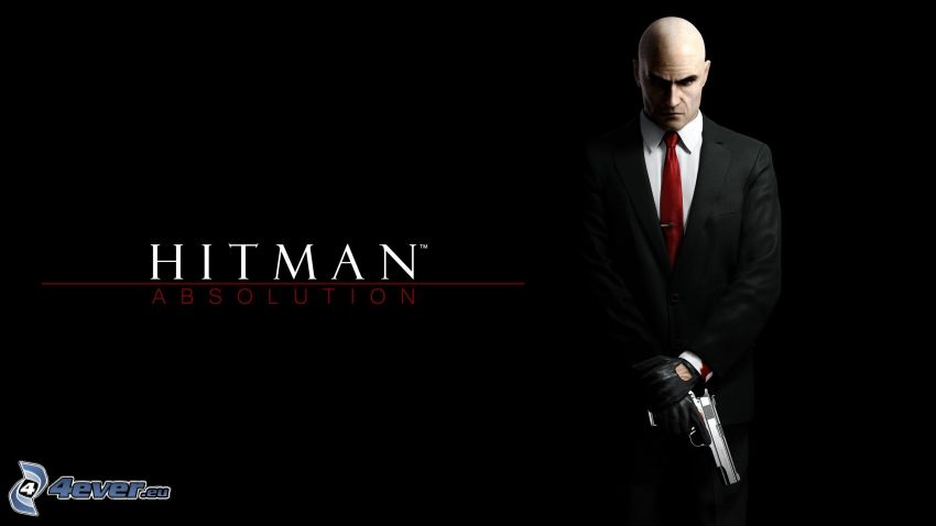 Hitman, hombre con arma, hombre en traje