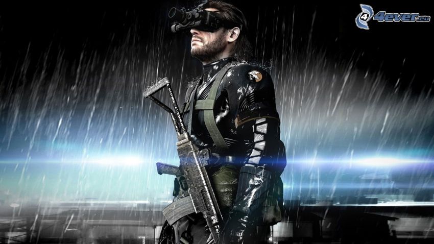 Metal Gear Solid, soldado con una pistola