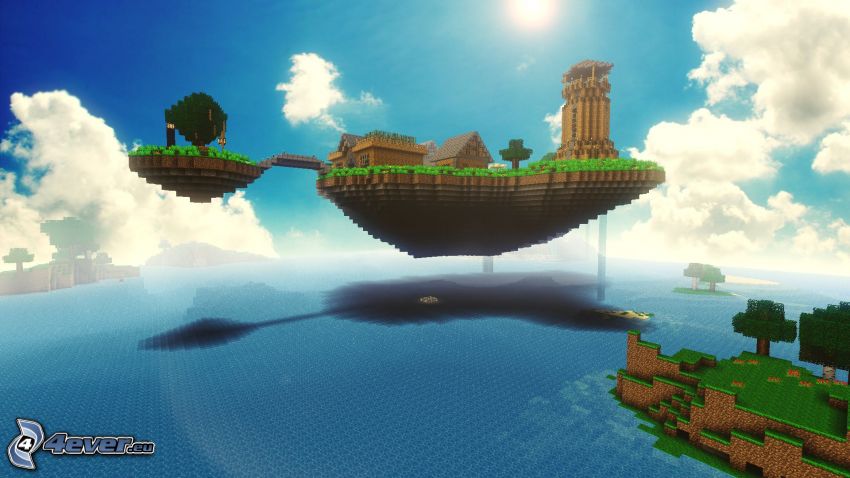 Minecraft, isla voladora