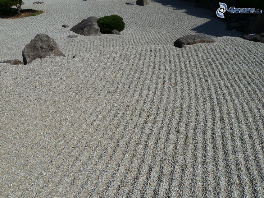 arena, piedras