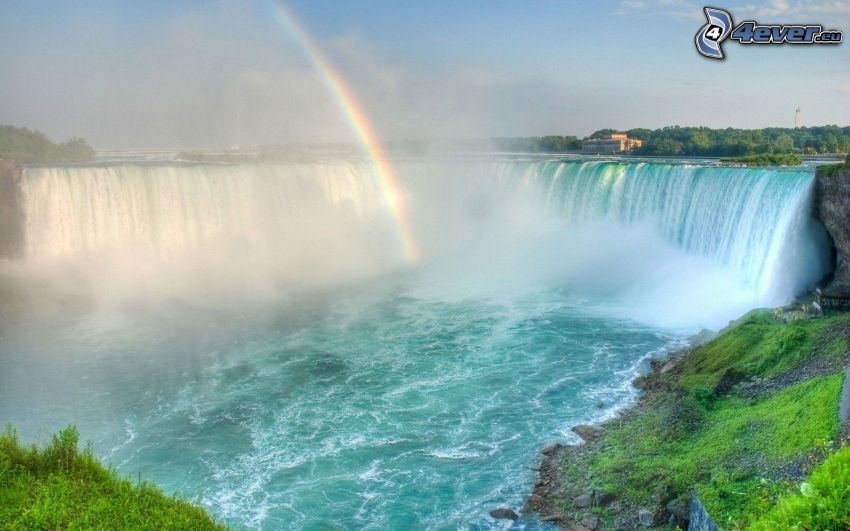 Caídas de Niagara, cascada enorme, arco iris