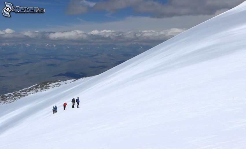 cerro nevado, turistas, vista