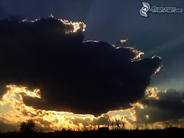 nubes, rayos de sol