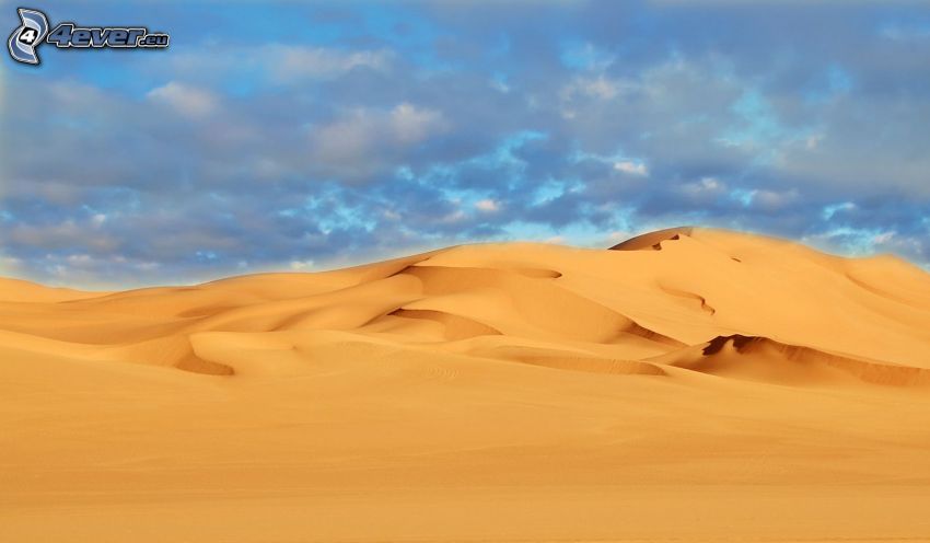 desierto, arena, nubes