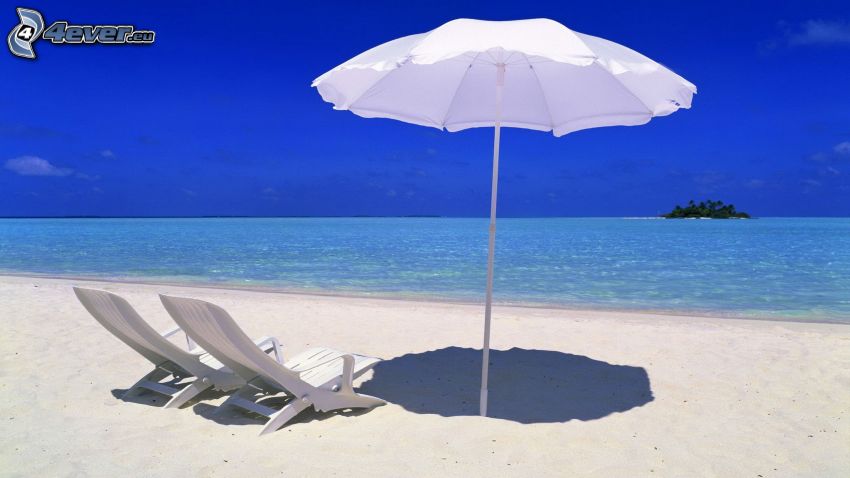 Alta Mar, playa, sillas, sombrilla