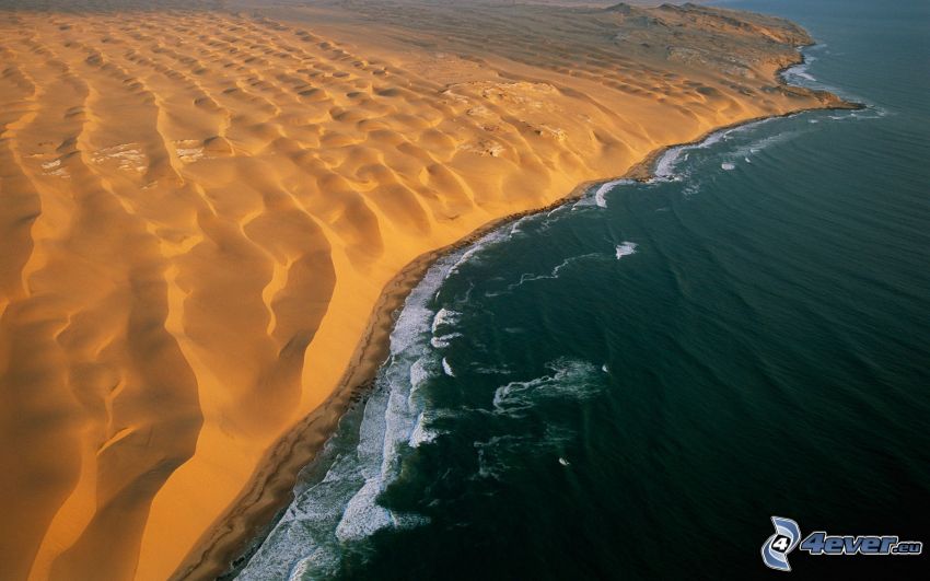 costa, arena, mar, Namibia