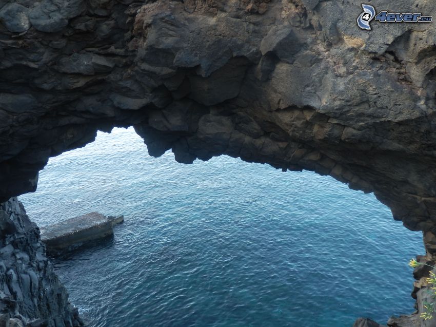 mar, puerta de roca